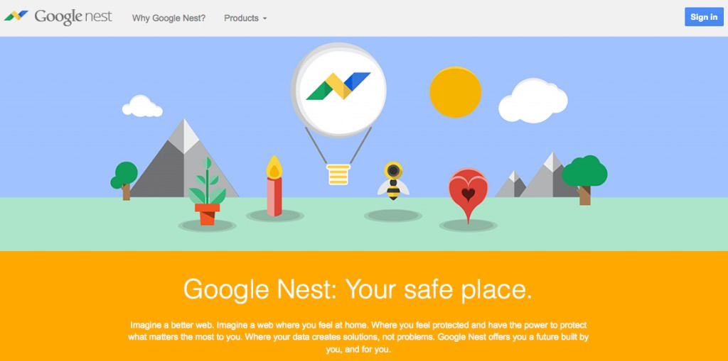 Screenshot der Google-Nest website.