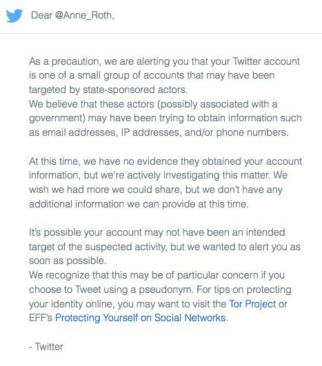 Twitter Warn-E-Mail englisch