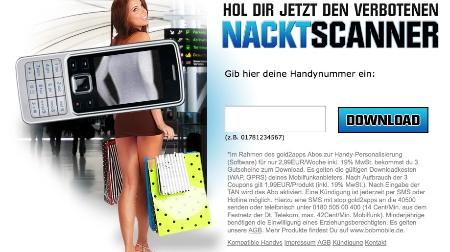 Werbung Nacktscanner